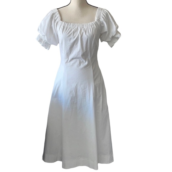 Cute Chelsea & Violet White Off The Shoulder Poplin Midi Dress XS NWT - Picture 1 of 15
